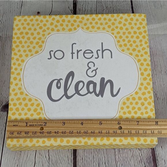 So Fresh & Clean 8x8 Bathroom Canvas Wall Art - Picture 5 of 7